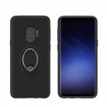 Wholesale Galaxy S9+ (Plus) Easy Carry Rotating Ring Stand Hybrid Case with Metal Plate (Black)